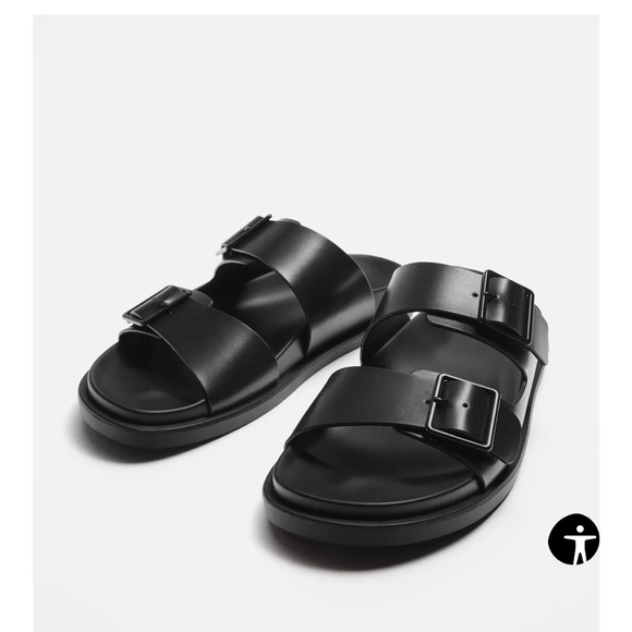 ZARA DOUBLE STRAP SANDALS - Black - Picture 4 of 9
